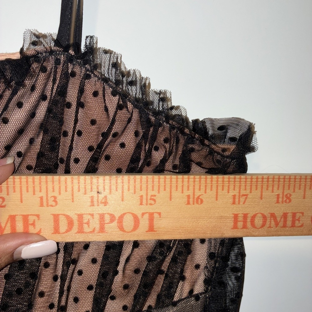 By Anthropologie Tulle Dot Maxi Dress Woman's Size 10 New long Black Formal - Picture 6 of 9